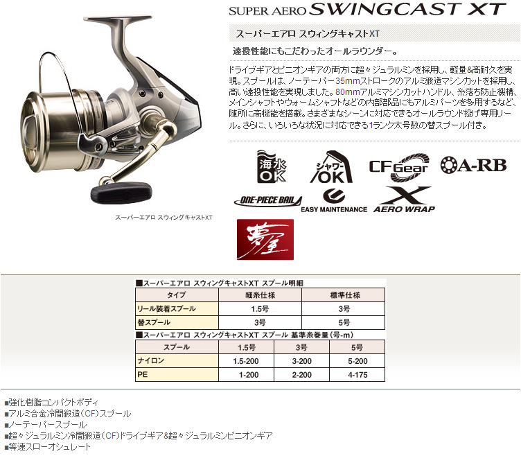 リール SWINGCAST XT ProShop Katsuki☆SUPER AERO SWINGCAST XT